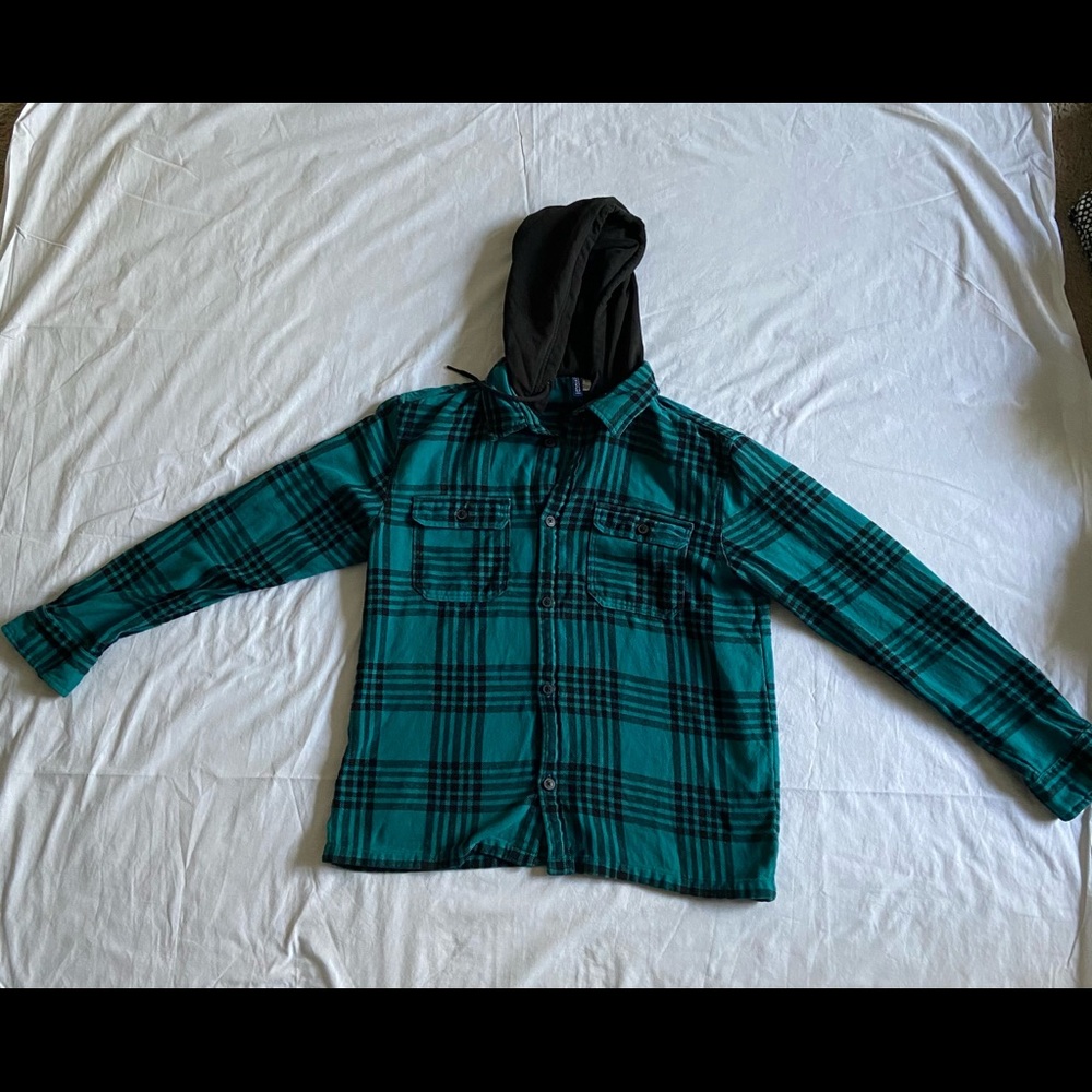 H&M Plaid jacket with hood
